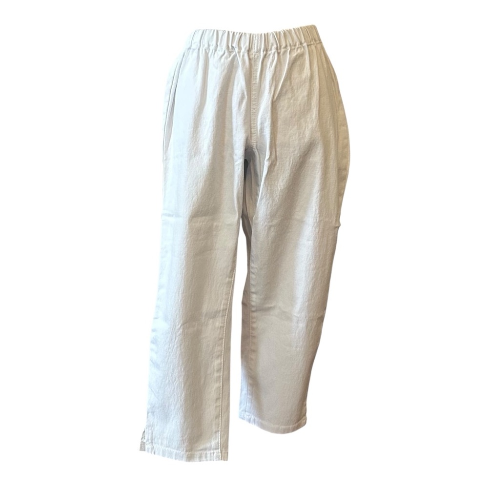 NWT DG2 Diane Gilman Pull On Elastic Waist Capri Pants SZ PM in Light Blue Wash